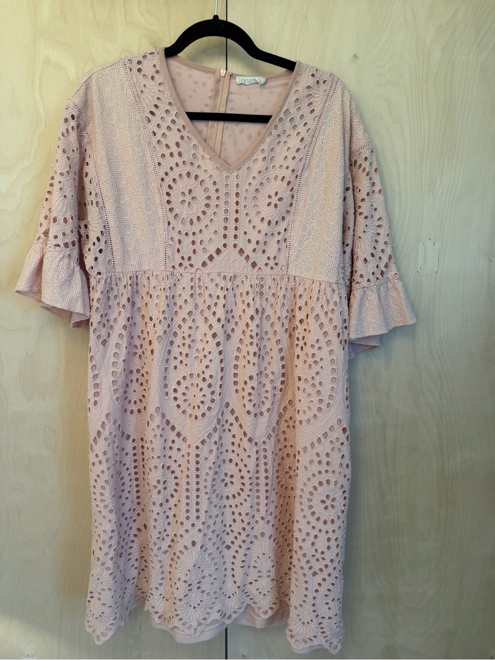 Roolee Blush Pink Eyelet Lace Dress